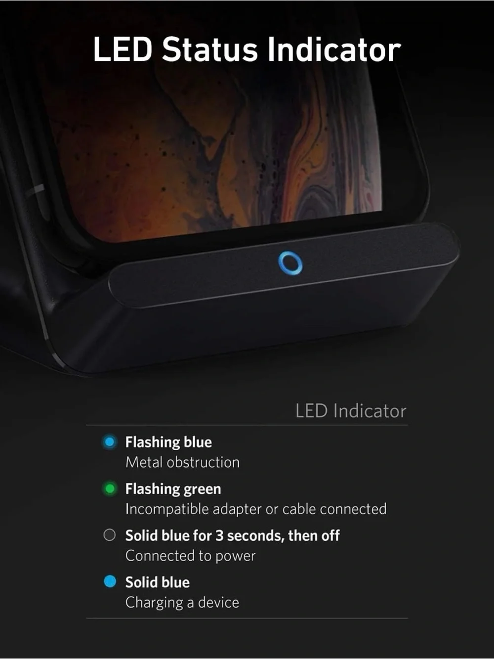 Anker 10W Wireless Charging Stand in Black